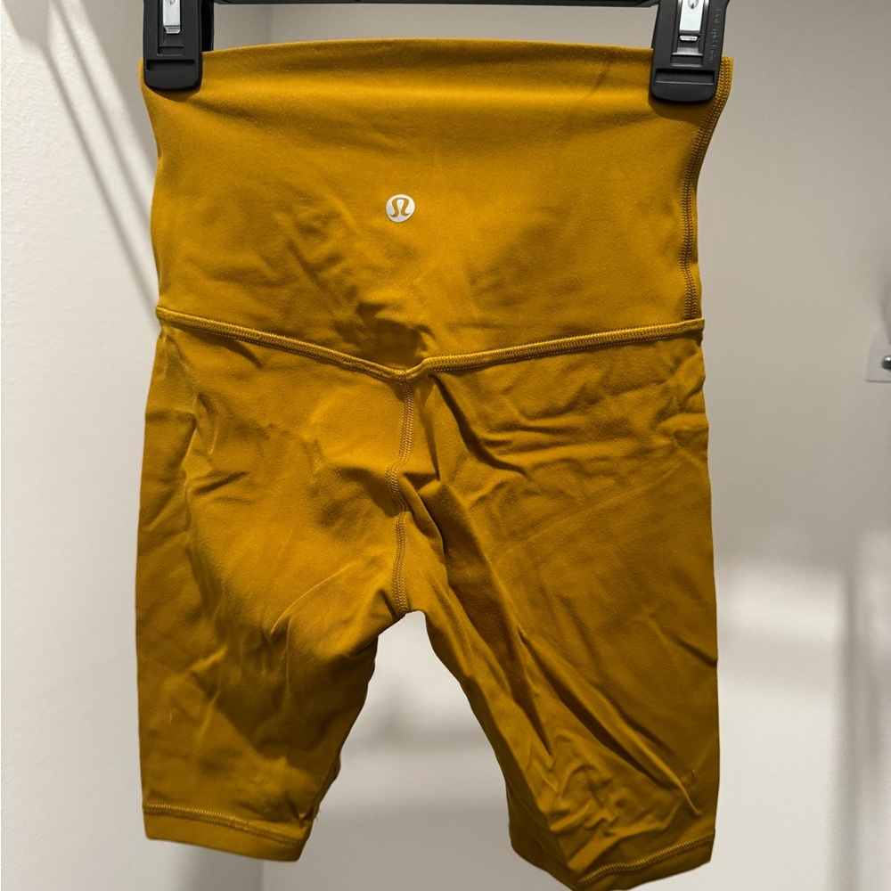SOLD Lululemon Mustard Yellow High-Waisted Biker Shorts